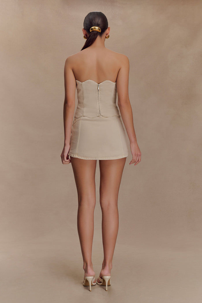 Fallon Denim Micro Mini Skort - Stone Wash