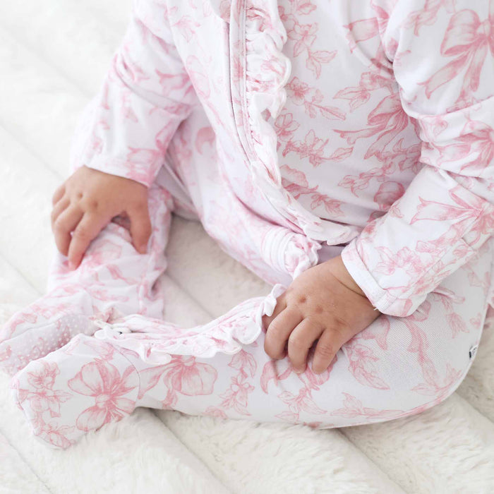 Fancy Frills Ruffle Zipper Footie