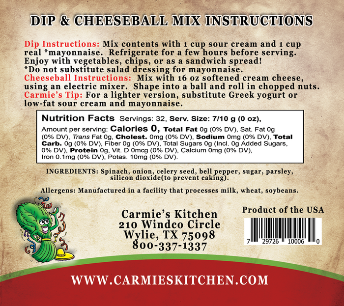 Fiesta Spinach Dip - Premium Dips & Spreads from Carmie's Kitchen - Just $5! Shop now at Pat's Monograms
