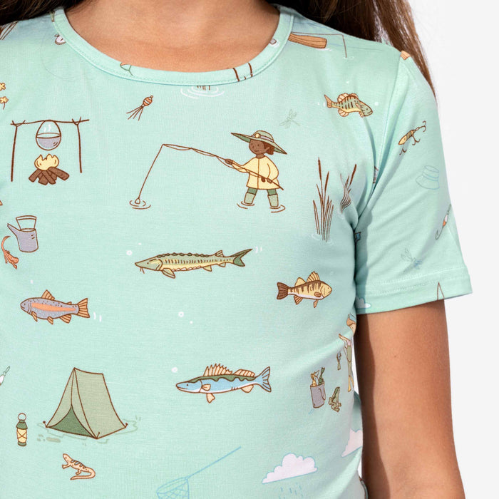 Fishing Bamboo Kids Pajama Short Set
