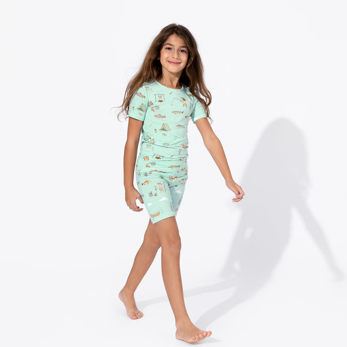 Fishing Bamboo Kids Pajama Short Set