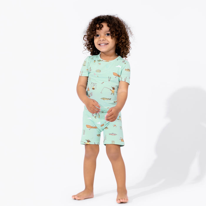Fishing Bamboo Kids Pajama Short Set