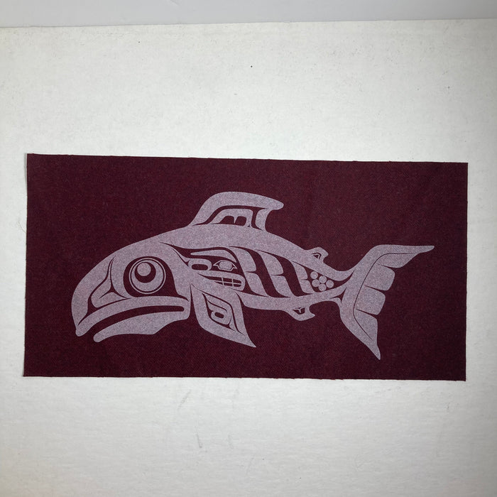 Formline Salmon Silk Screen Patch