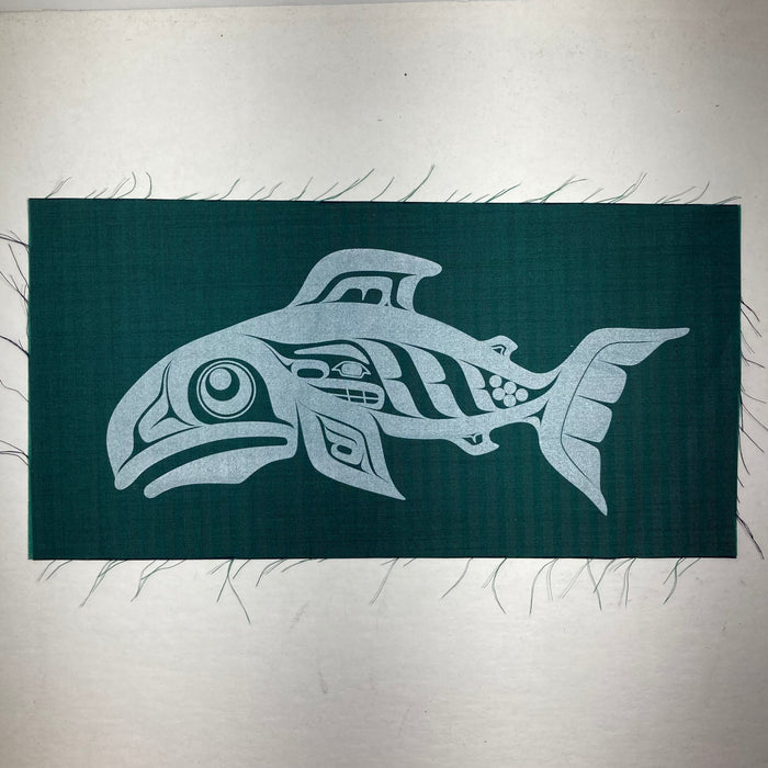 Formline Salmon Silk Screen Patch