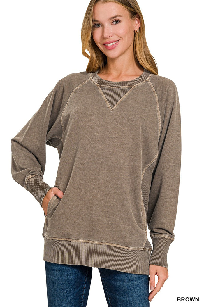 FRENCH TERRY PULLOVER WITH POCKETS