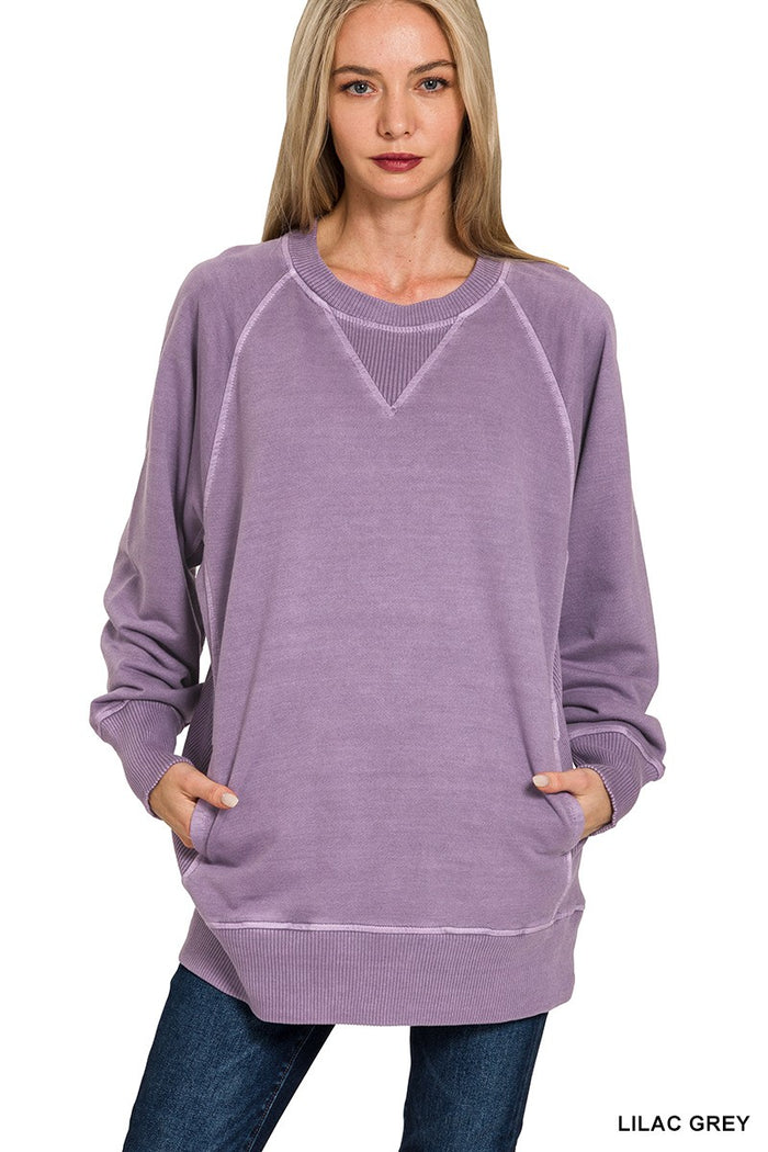 FRENCH TERRY PULLOVER WITH POCKETS
