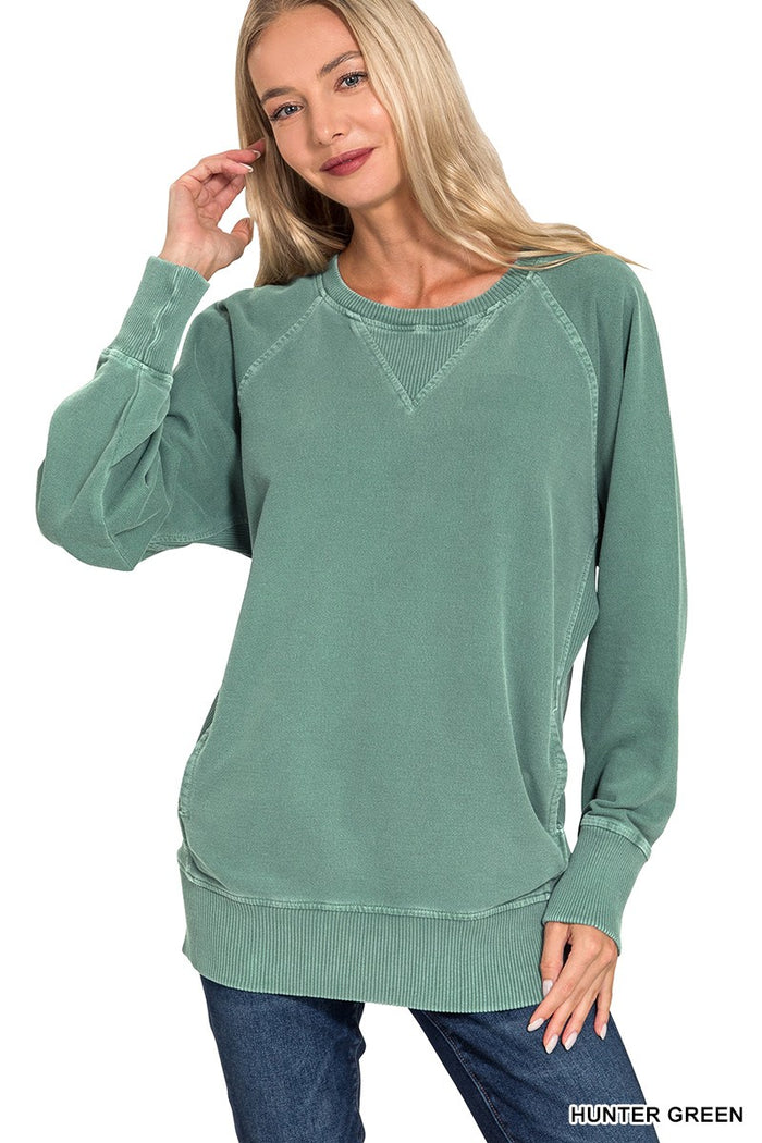 FRENCH TERRY PULLOVER WITH POCKETS