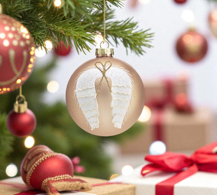Glass Angel Wings Ornament - Premium Christmas Ornament from Burton and Burton - Just $7.95! Shop now at Pat's Monograms