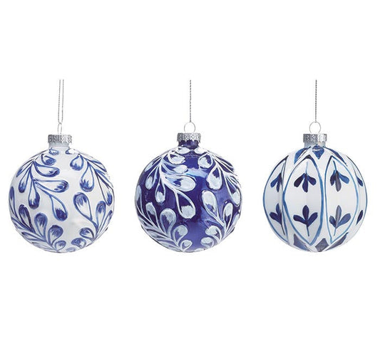 Glass Ornaments - Blue and White Boho - Premium Christmas Ornament from Burton and Burton - Just $6.95! Shop now at Pat's Monograms