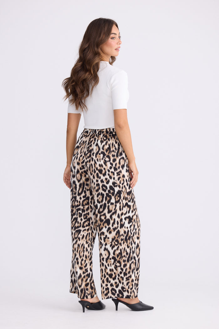 Brave + True Glenda Satin Pant in Leopard Print | Women's Clothing | Gretel Lane