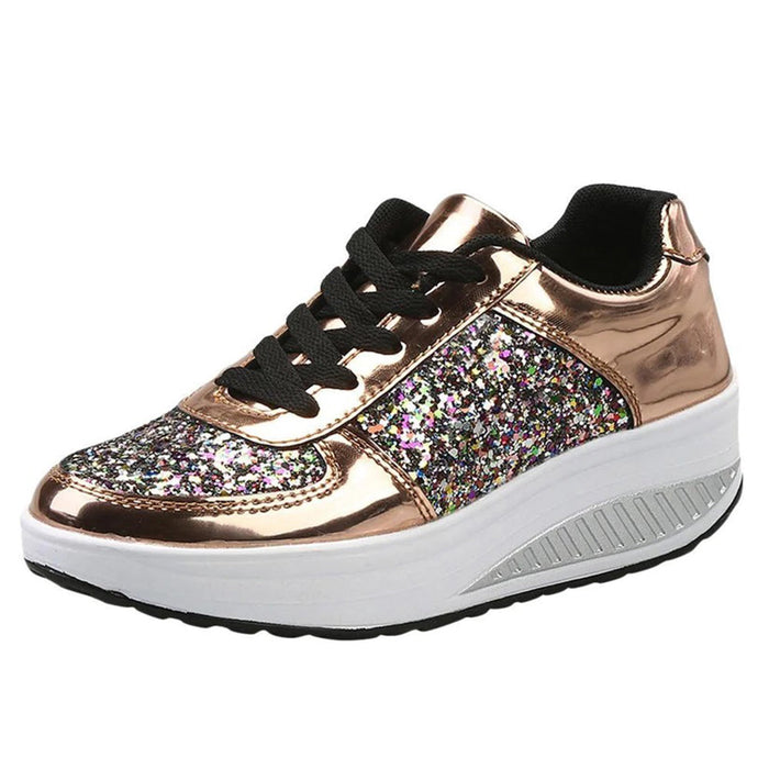 Glitter Platform Sneakers for Women – Stylish & Comfortable Casual Footwear