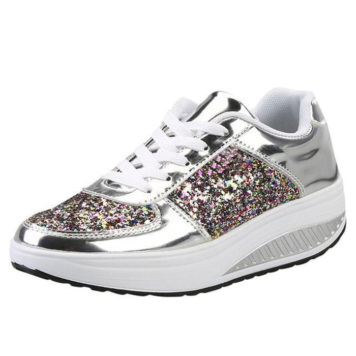 Glitter Platform Sneakers for Women – Stylish & Comfortable Casual Footwear