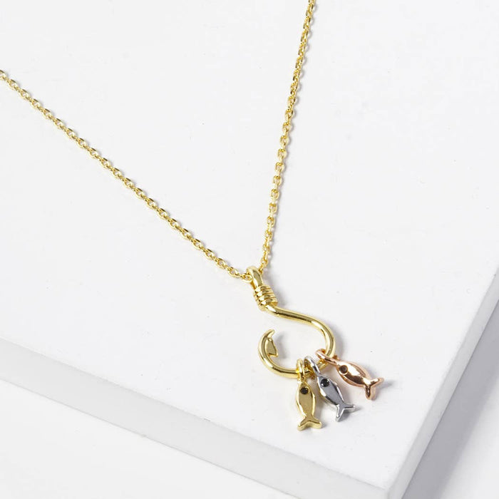 GOLD DIPPED FISH HOOK NECKLACE