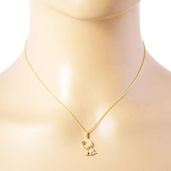 GOLD DIPPED FISH HOOK NECKLACE