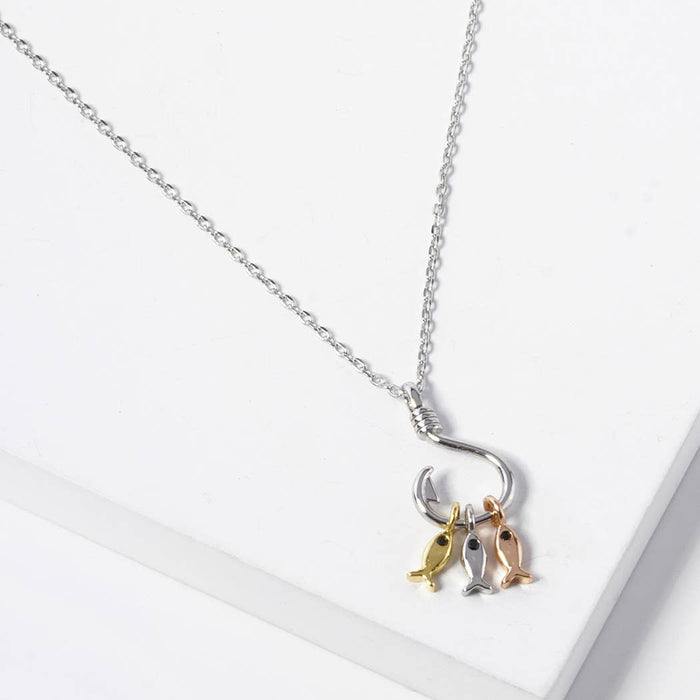 GOLD DIPPED FISH HOOK NECKLACE