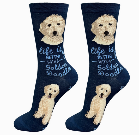Goldendoodle - Life is Better Socks - Premium Socks from Sock Daddy - Just $10.95! Shop now at Pat's Monograms