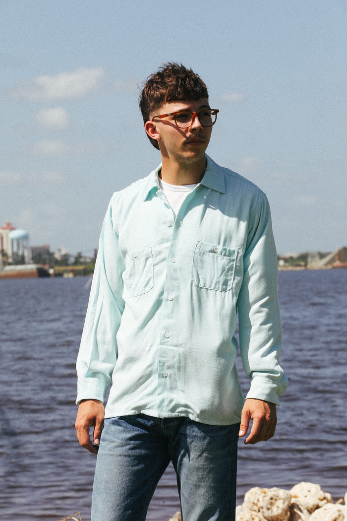 Gonzo Weatherly Lions Button Down-Baby Blue