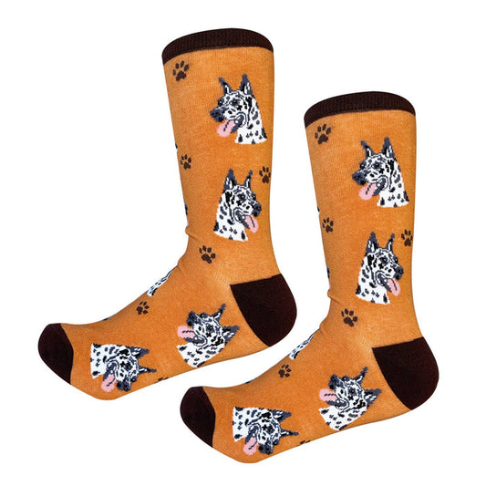 Great Dane, Harlequin Socks - Unisex - Fun Novelty Dog Socks - Premium Socks from E&S Pets - Just $9.95! Shop now at Pat's Monograms