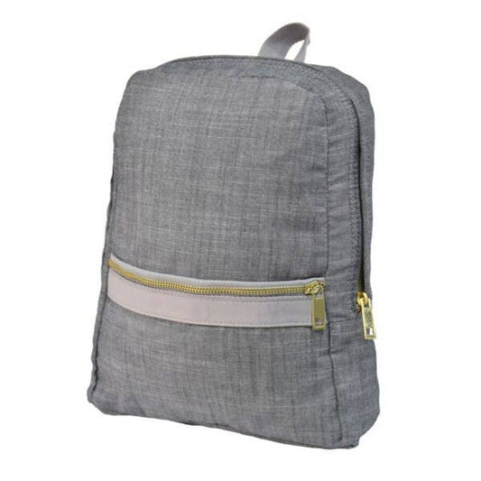 Grey Chambray Small Backpack - Premium  from Mint - Just $19.95! Shop now at Pat's Monograms