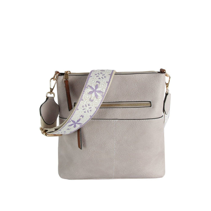 Guitar Strap Leather Front Zipper Crossbody Bag - Premium handbag from Handbag Factory Corp - Just $38.95! Shop now at Pat's Monograms