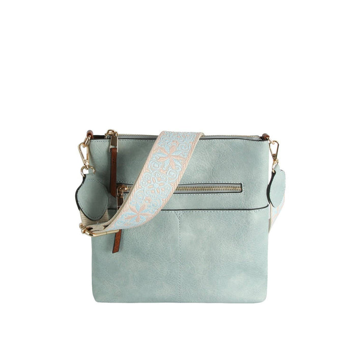 Guitar Strap Leather Front Zipper Crossbody Bag - Premium handbag from Handbag Factory Corp - Just $38.95! Shop now at Pat's Monograms