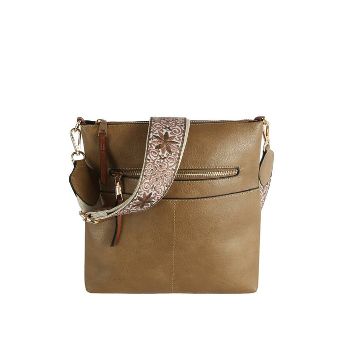Guitar Strap Leather Front Zipper Crossbody Bag - Premium handbag from Handbag Factory Corp - Just $38.95! Shop now at Pat's Monograms