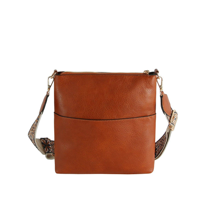 Guitar Strap Leather Front Zipper Crossbody Bag - Premium handbag from Handbag Factory Corp - Just $38.95! Shop now at Pat's Monograms