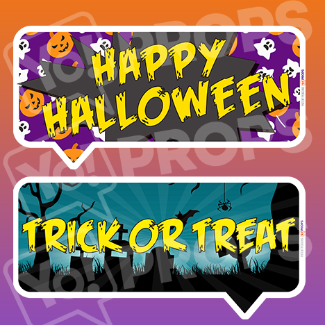 Halloween Sign Prop - Happy Halloween/Trick or Treat