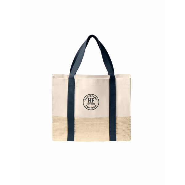 Hanft Law - Port Authority® Straw Market Tote BG450 with circle logo