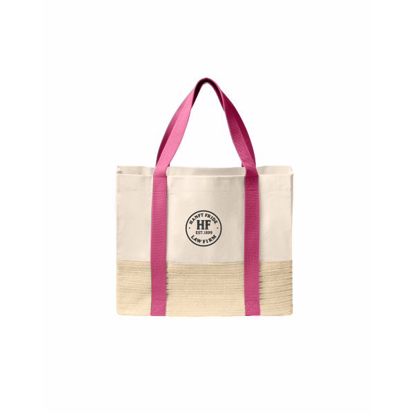 Hanft Law - Port Authority® Straw Market Tote BG450 with circle logo