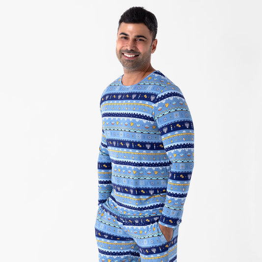Hanukkah Fair Isle Bamboo Men's Pajama Set