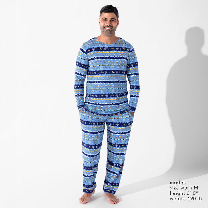 Hanukkah Fair Isle Bamboo Men's Pajama Set
