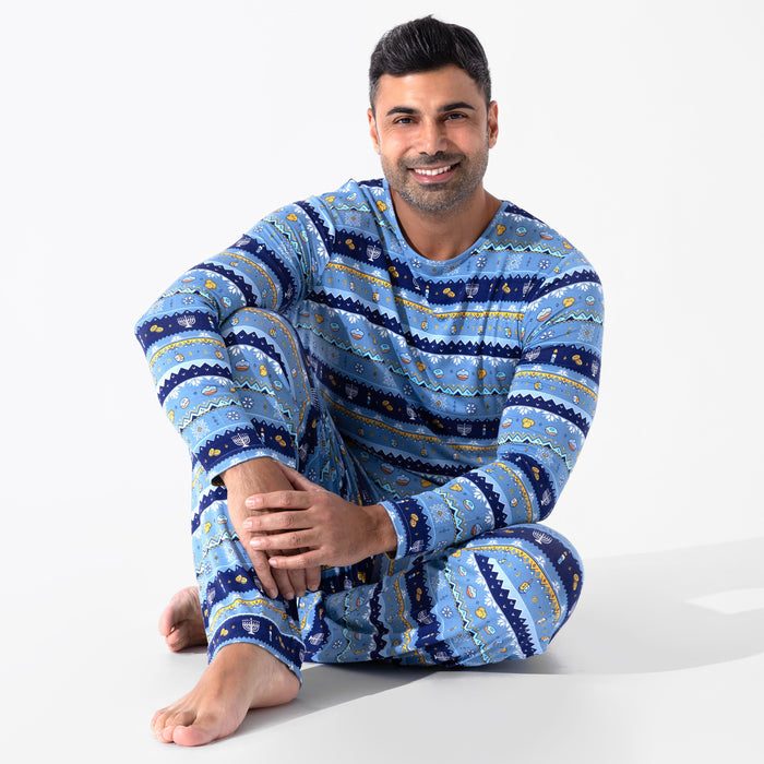 Hanukkah Fair Isle Bamboo Men's Pajama Set