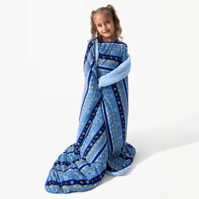 Hanukkah Fair Isle Bamboo Sherpa Blanket