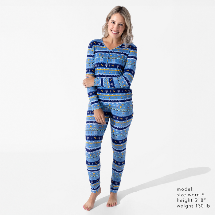 Hanukkah Fair Isle Bamboo Women's Pajama Set