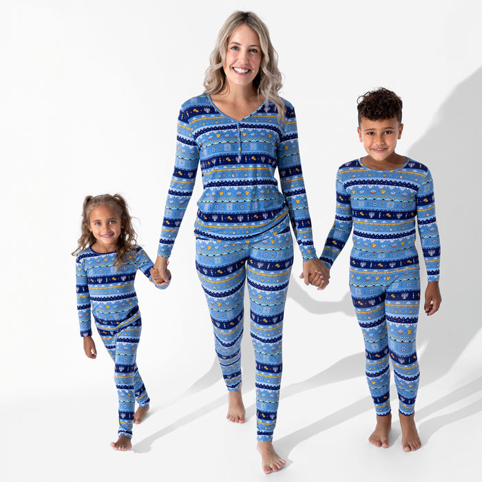 Hanukkah Fair Isle Bamboo Women's Pajama Set