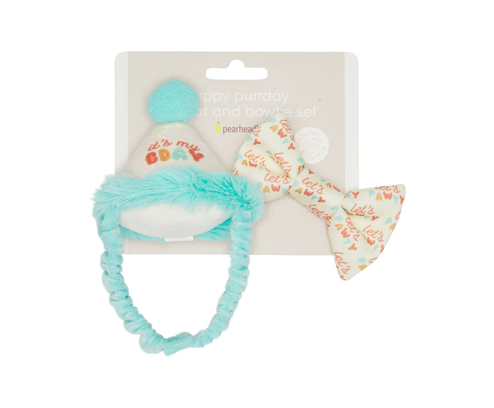 Happy Purrday Cat Hat and Bowtie Set - Premium Pet Accessories from Pearhead - Just $9.95! Shop now at Pat's Monograms