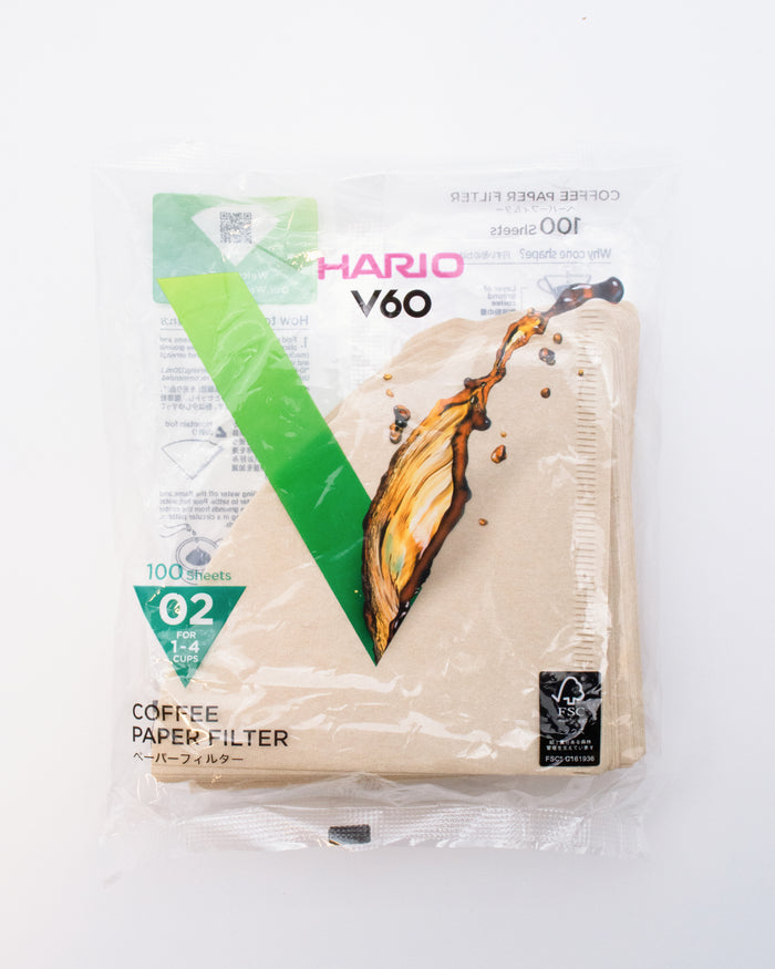 Hario, V60 Coffee Paper Filters, 02 "Misarashi", 100ct Bag, Natural