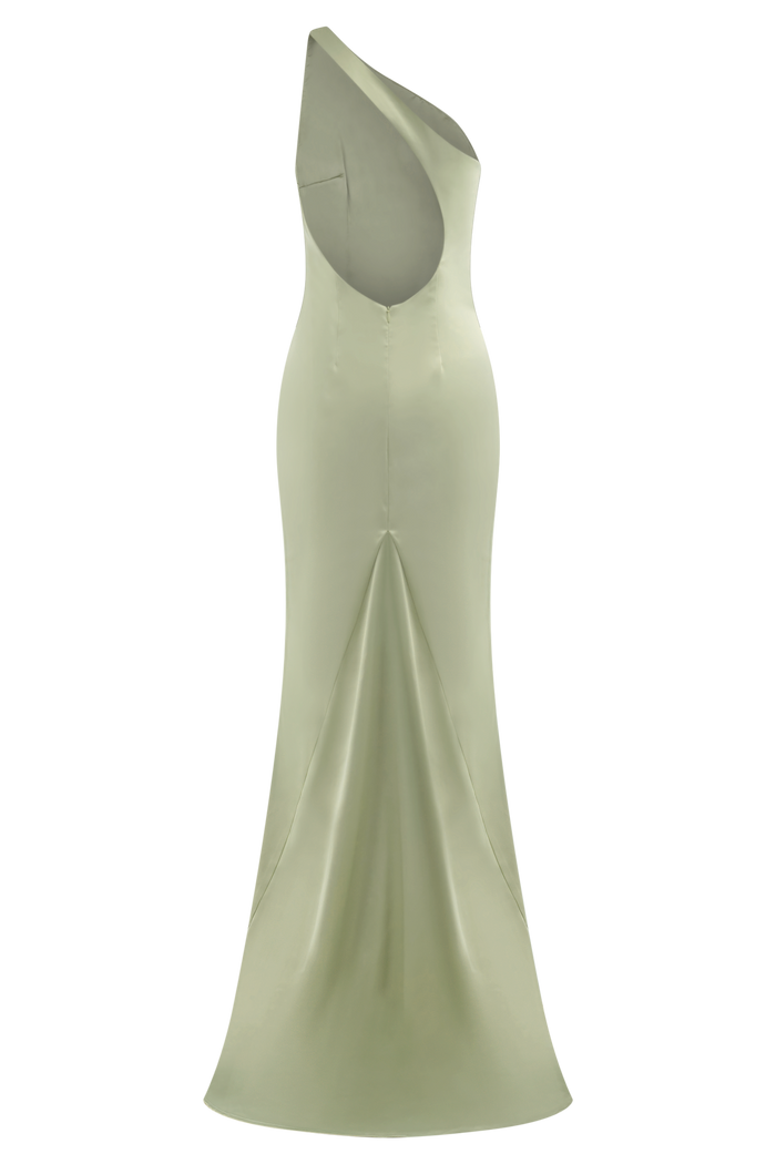 Harper One Shoulder Gown - Sage