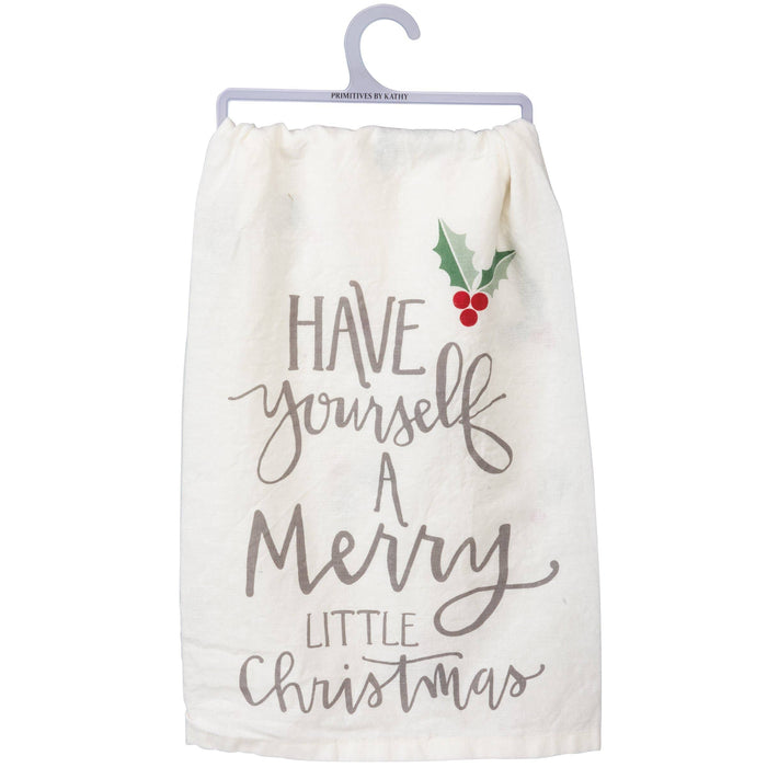Have Yourself A Merry Christmas Holly Kitchen Towel - Premium Kitchen Towel from Primitives by Kathy - Just $10.95! Shop now at Pat's Monograms