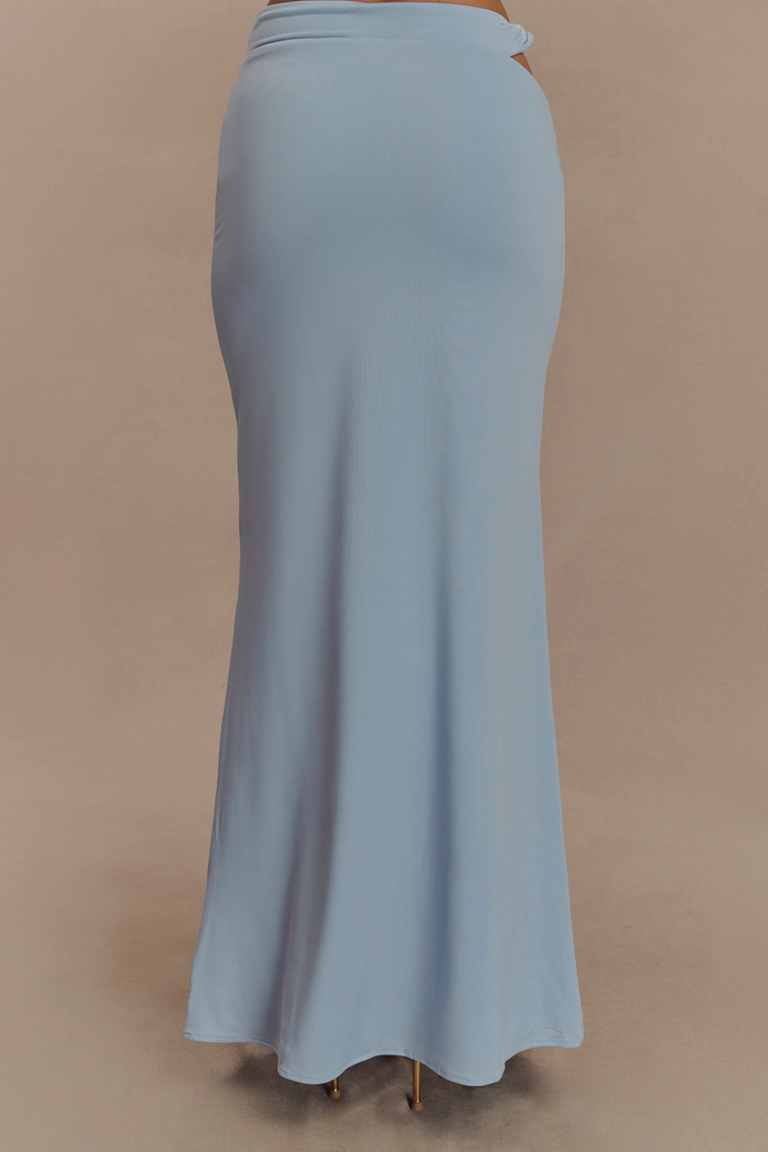 Haven Slinky Twist Midi Skirt - Pale Blue