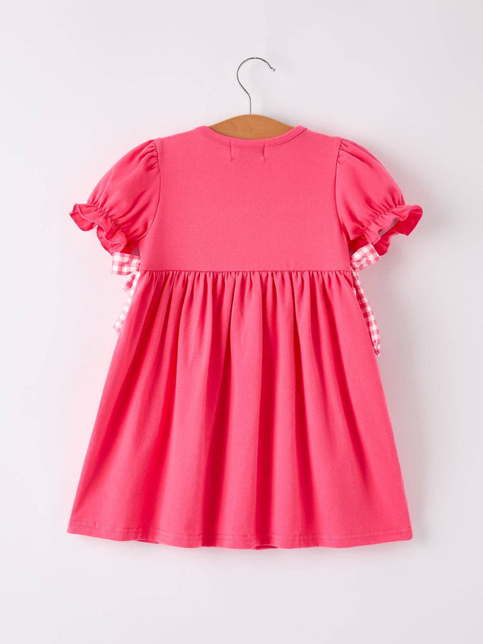 Hot Pink Smocked Cross Bishop Dress - Premium Baby & Toddler Dresses from Rylee Faith Designs - Just $26.95! Shop now at Pat's Monograms