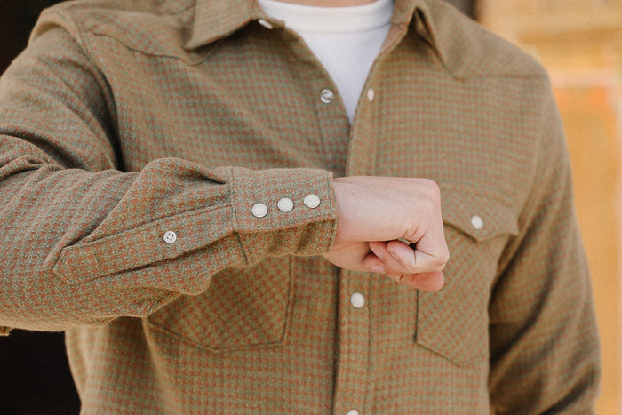 Houndstooth Flannel - Moss