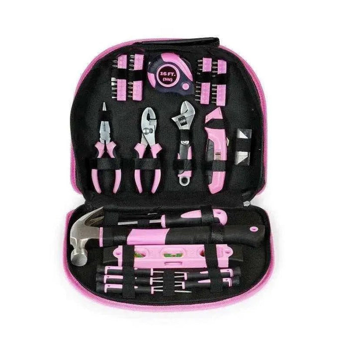Comprehensive household tool set organized in storage case
