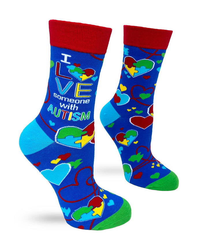 I Love Someone With Autism Women's Crew Socks - Premium socks from Fabdaz - Just $12.95! Shop now at Pat's Monograms