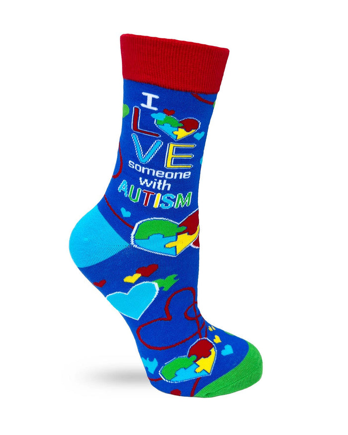 I Love Someone With Autism Women's Crew Socks - Premium socks from Fabdaz - Just $12.95! Shop now at Pat's Monograms