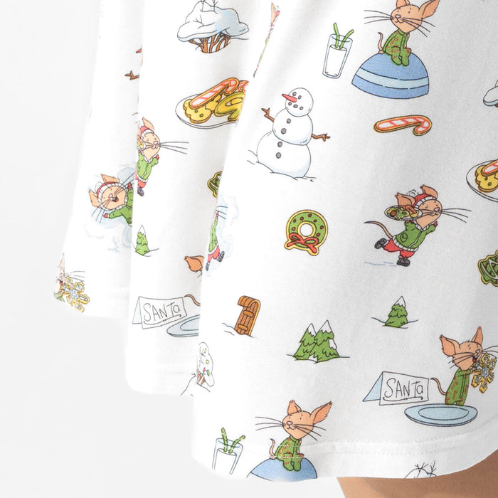 If You Give A Mouse A Cookie Christmas Bamboo Girls' Long Sleeve Dress
