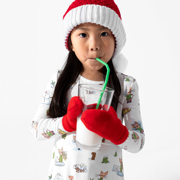If You Give A Mouse A Cookie Christmas Bamboo Girls' Long Sleeve Dress