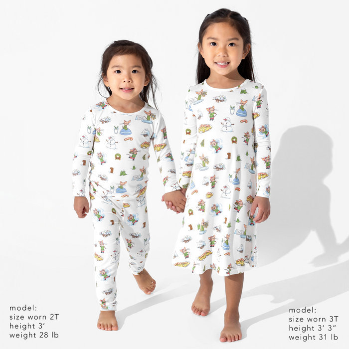 If You Give A Mouse A Cookie Christmas Bamboo Girls' Long Sleeve Dress
