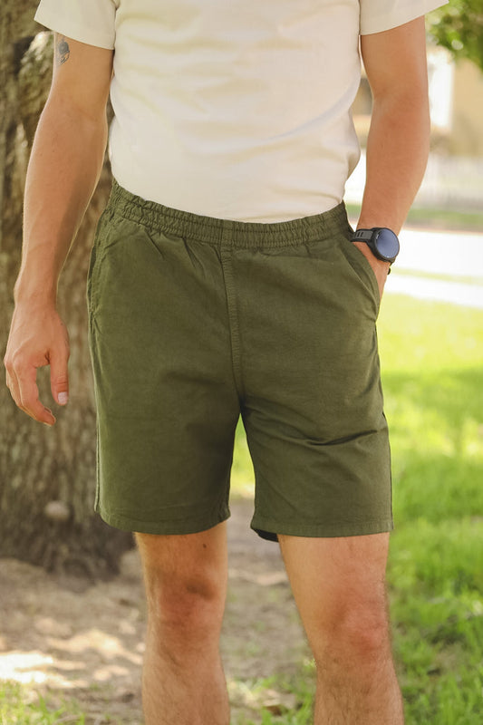 IH-729-OLV Iron Heart Cotton Easy Shorts - Olive